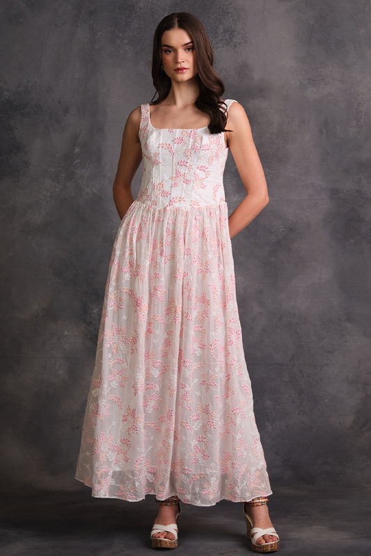 SOFT BLUSH CORSET DRESS