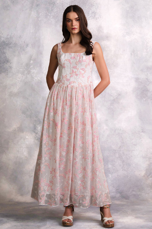 SOFT BLUSH CORSET DRESS