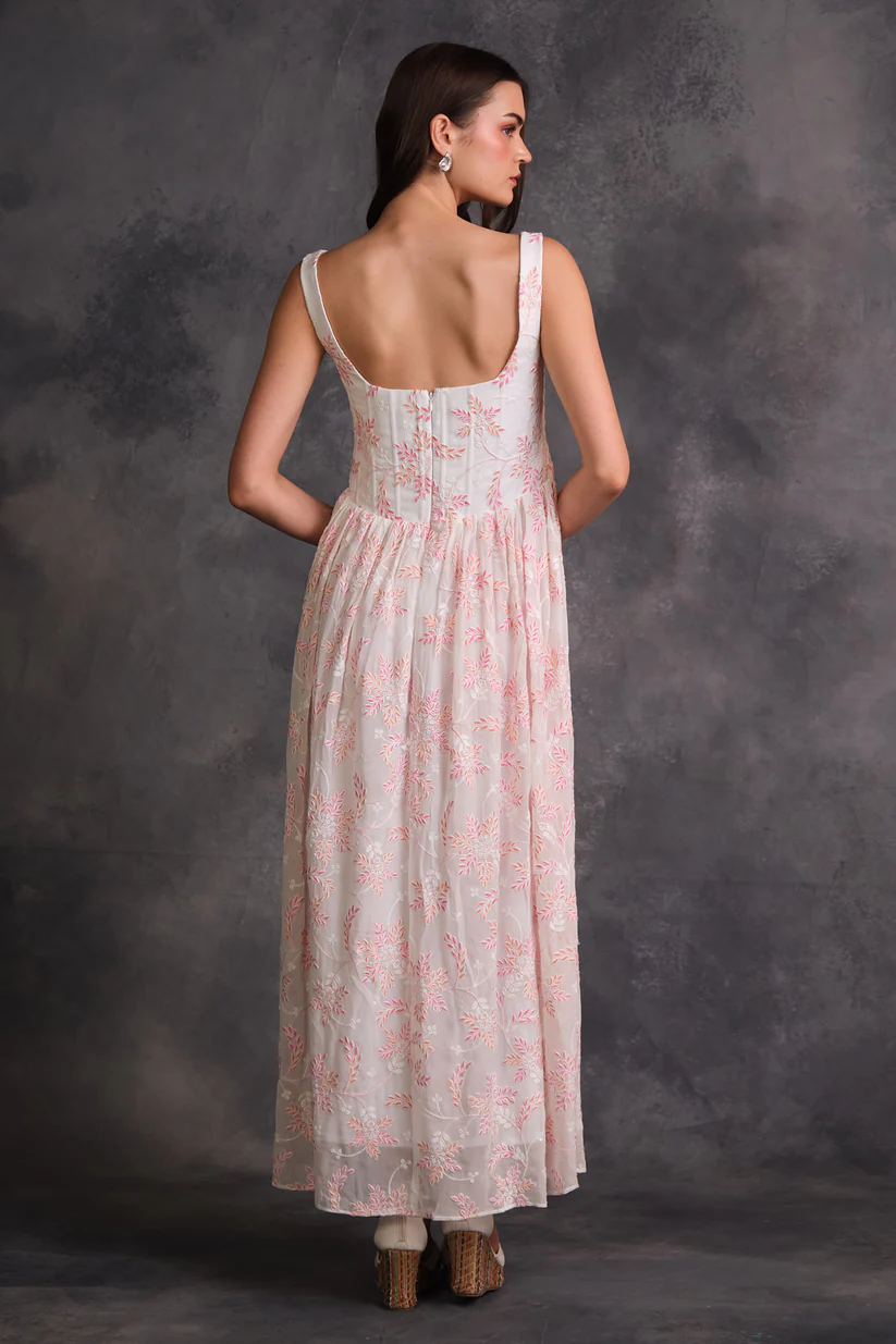 SOFT BLUSH CORSET DRESS
